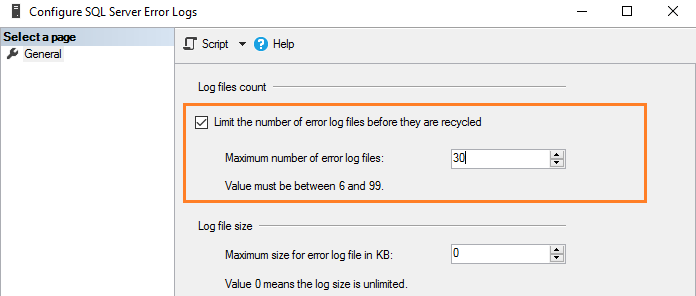 پیکربندی تعداد فایل‌های SQL Server Log و اندازه آنها