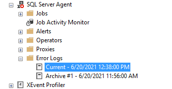 فایل خطا مربوط به SQL Server Agent