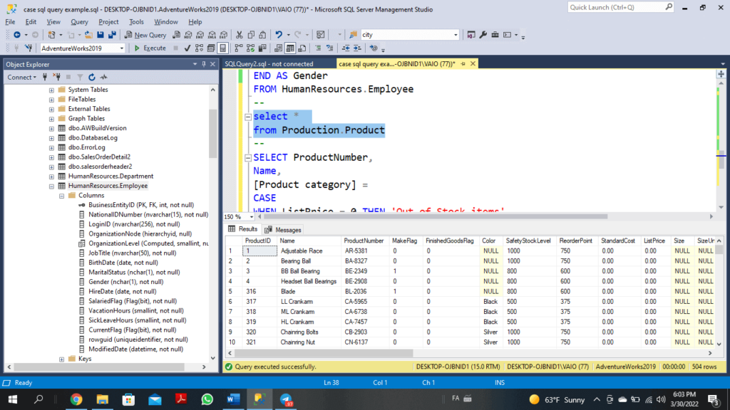 استفاده از عبارت Case در SQL Server