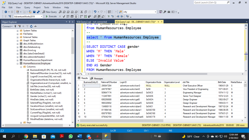 استفاده از عبارت Case در SQL Server