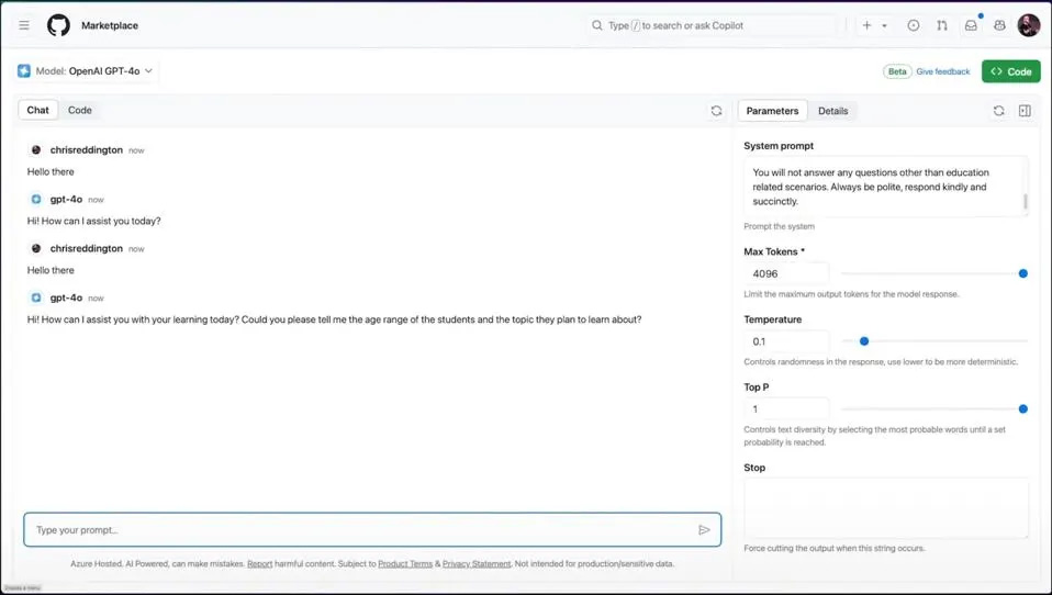 مزایای GitHub Models