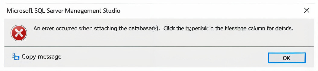 مشکلات  attach نشدن دیتابیس در sql server