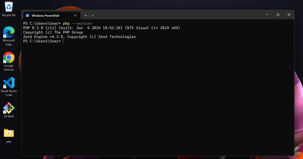 اجرا php در محیط Command Prompt 