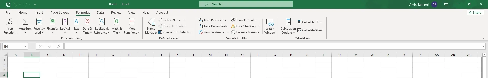 محیط Formulas