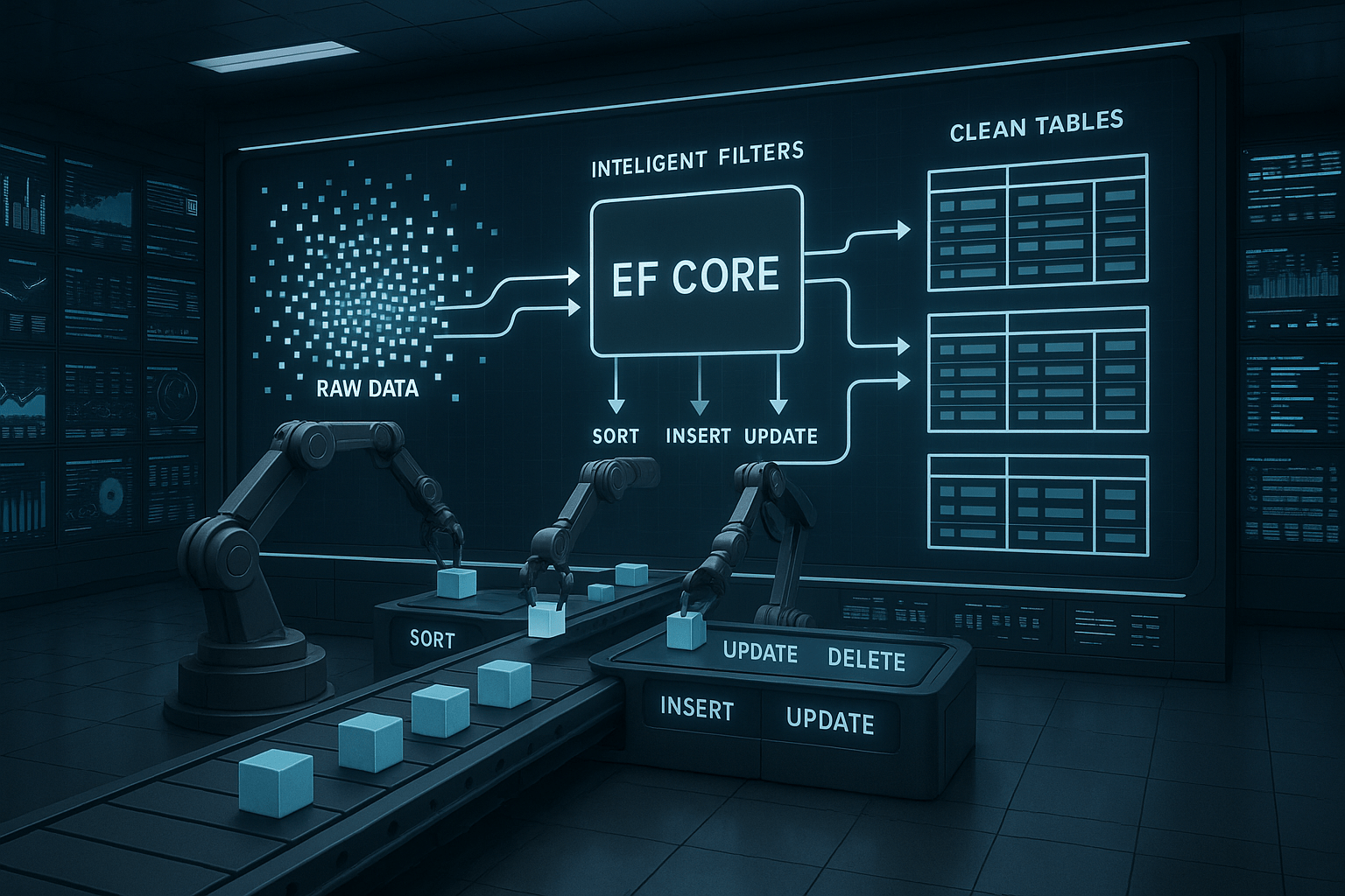 تصویری گرافیکی از المان های مربوط به EF Core